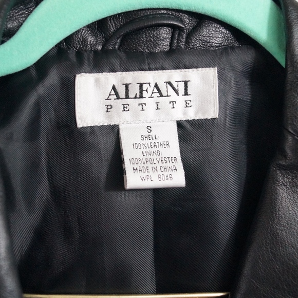 ALFANI Leather Jacket w/ Waist Belt - Picture 5 of 5